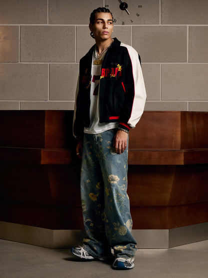 Original Embroidered Jersey Bomber Jacket - 2346