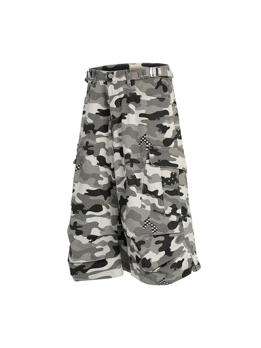 Camouflage Multi-pocket Cargo Jorts