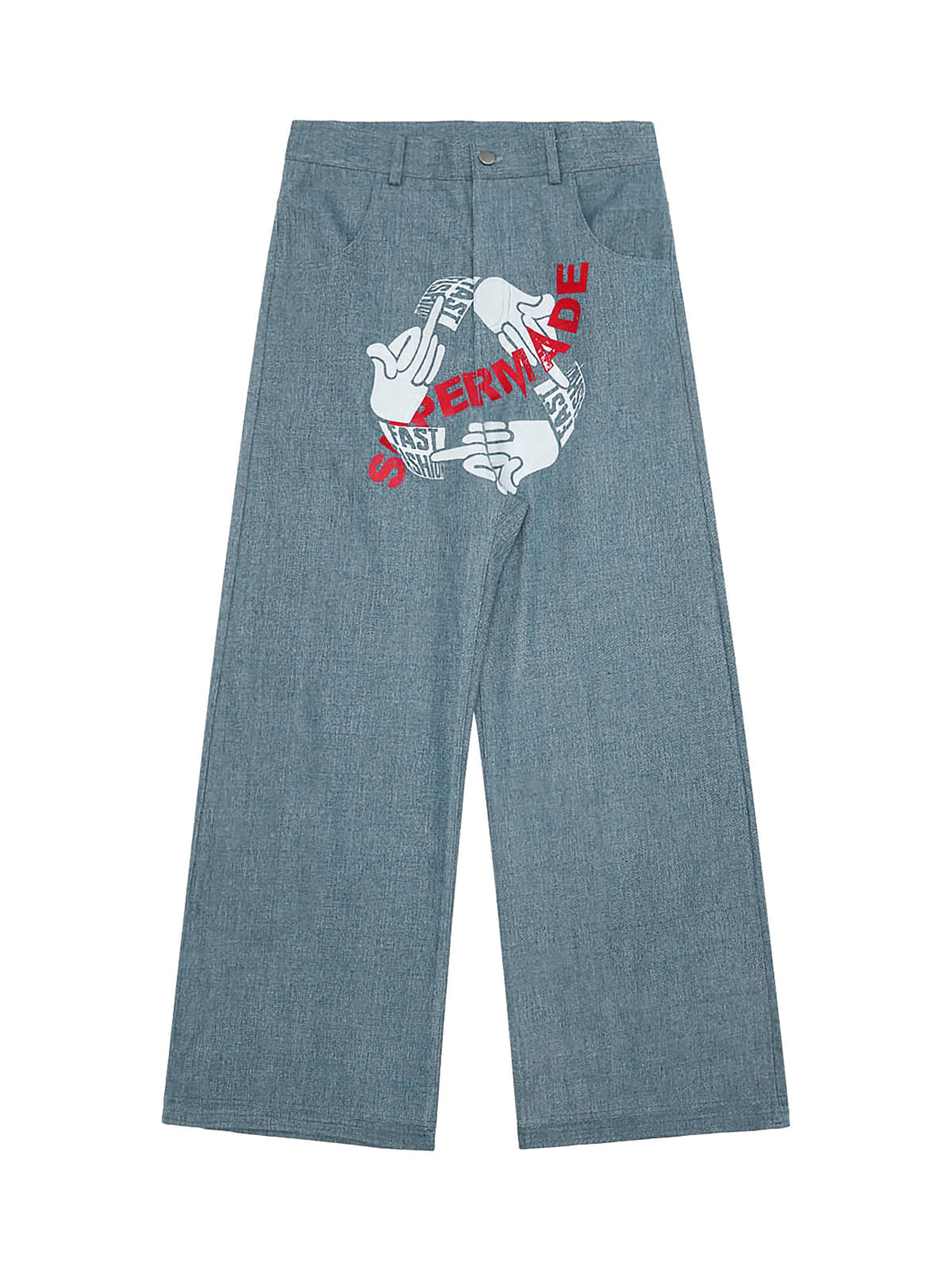 Original Gesture Print Baggy Jeans