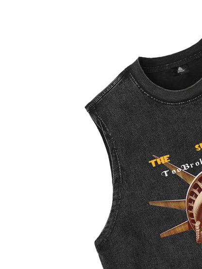 Original Fun Graffiti Print Vest Unique Graphic Tank Top