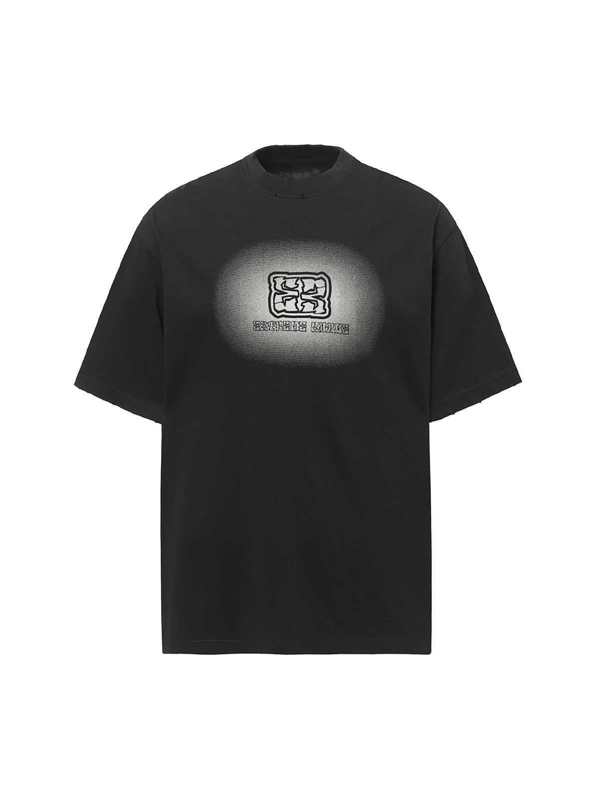 Washed  Patch Embroidery T-shirt