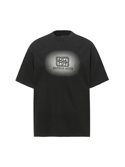 Washed  Patch Embroidery T-shirt