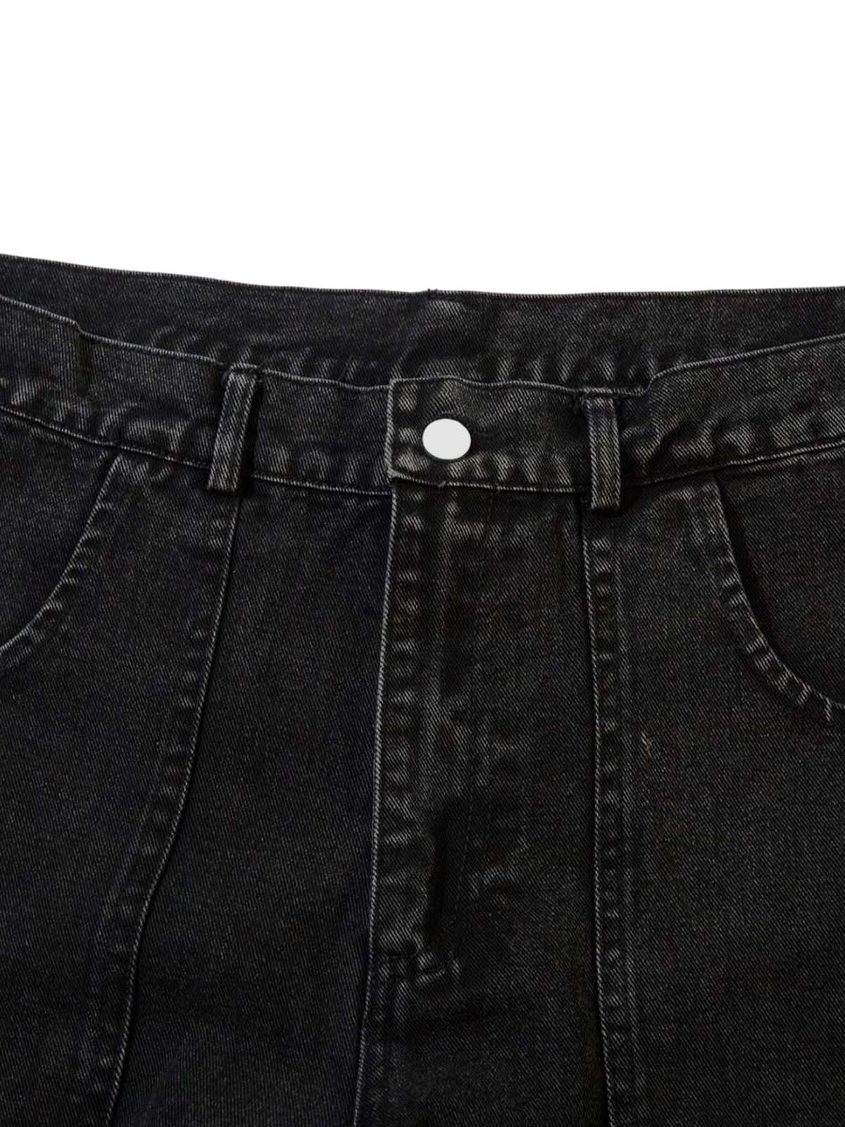 Grommet Design Multi-Pocket Cargo Jeans
