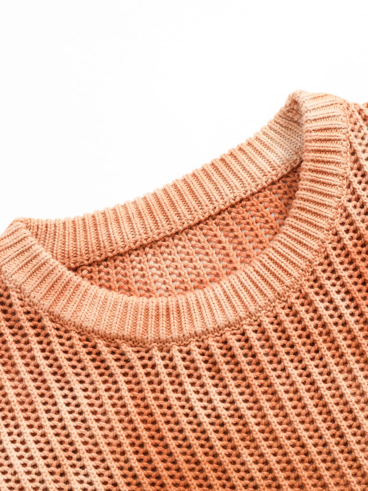 Gradient Ombre Knit  Crew Neck Sweater