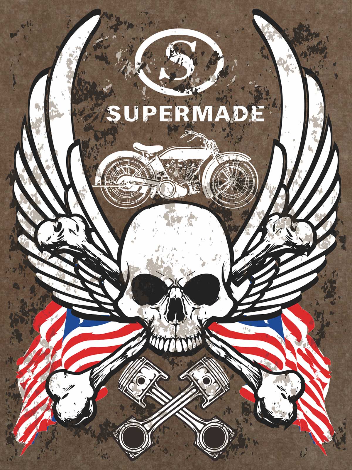 Orginal Skull Flag Independence Day T-shirt