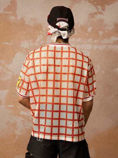 Original Jersey Plaid V-Neck T-shirt
