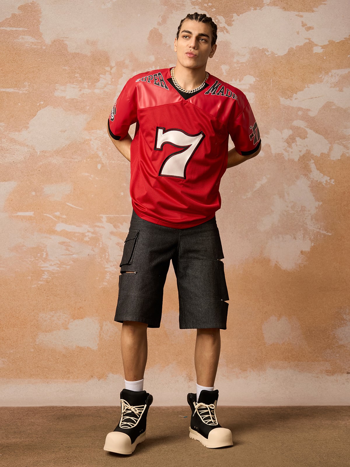 Original "SUPER 7" V-Neck Jersey T-SHIRT