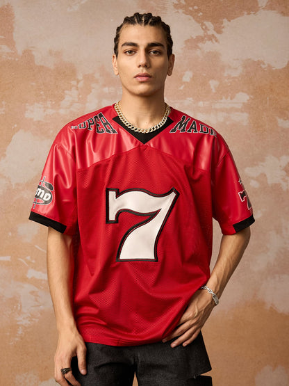 Original "SUPER 7" V-Neck Jersey T-SHIRT