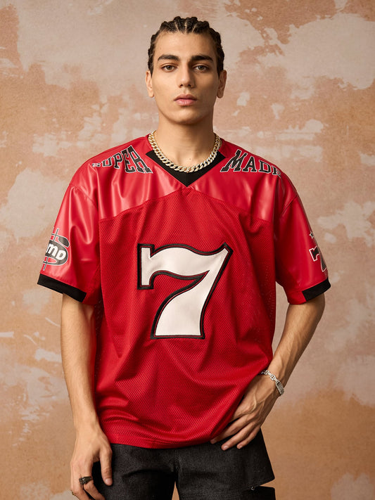 Original "SUPER 7" V-Neck Jersey T-SHIRT