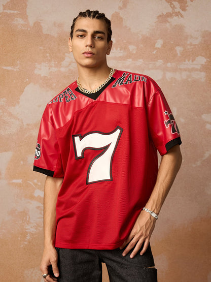 Original "SUPER 7" V-Neck Jersey T-SHIRT