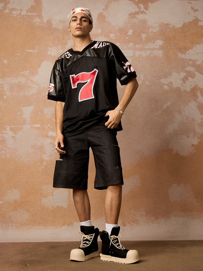 Original "SUPER 7" V-Neck Jersey T-SHIRT