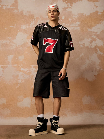 Original "SUPER 7" V-Neck Jersey T-SHIRT