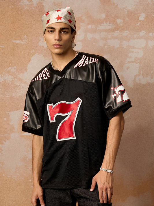 Original "SUPER 7" V-Neck Jersey T-SHIRT