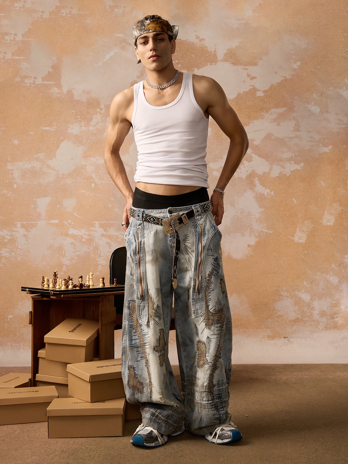 RO Style Washed Barrel Jeans
