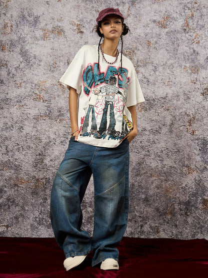 Dirty Dye Baggy Barrel Jeans