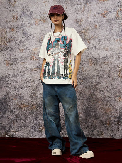 Dirty Dye Baggy Barrel Jeans