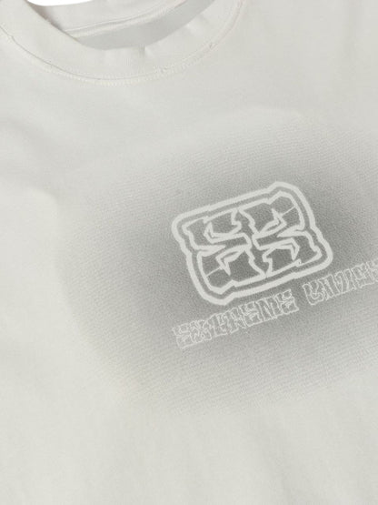 Washed  Patch Embroidery T-shirt