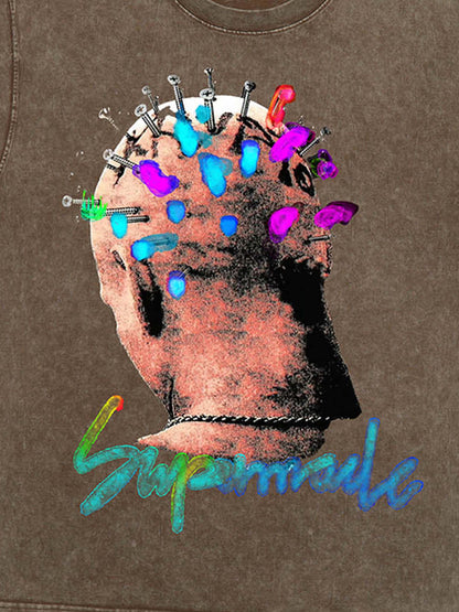 Thesupermade Street Artistic Painted Portrait T-shirt
