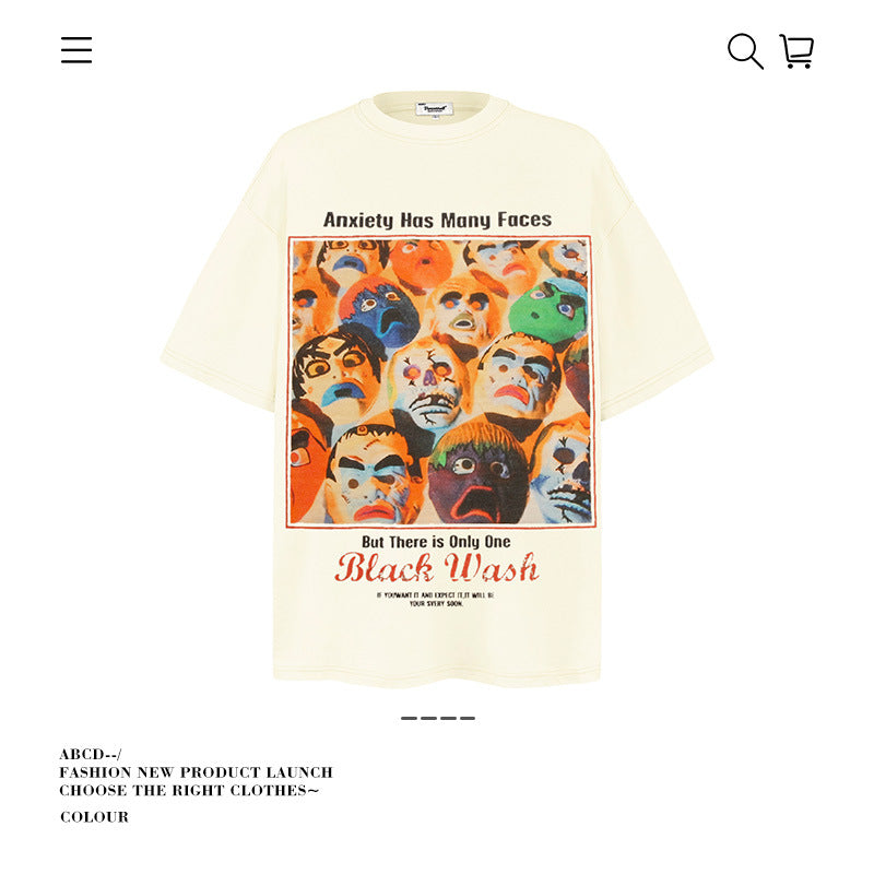 Protrait Graffiti Crew Neck T-Shirt