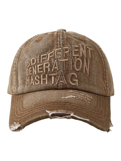 Washed "DIFFERENT GENERATION" Denim Baseball Cap