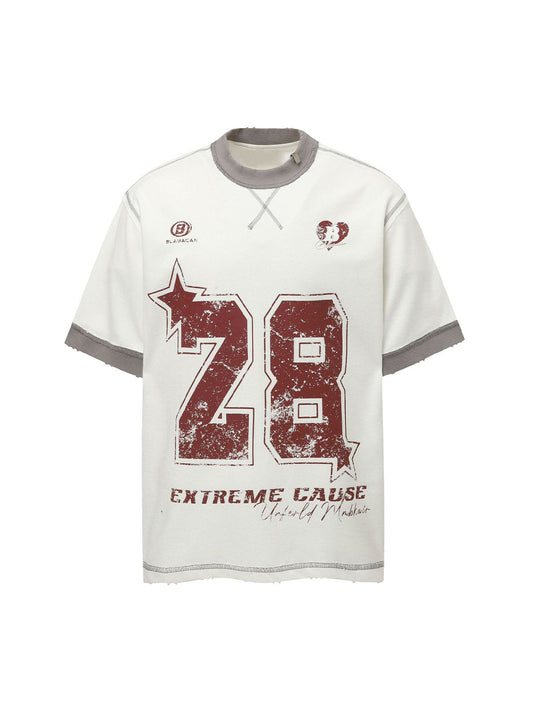Distressed NO. 28 Jersey T-Shirt