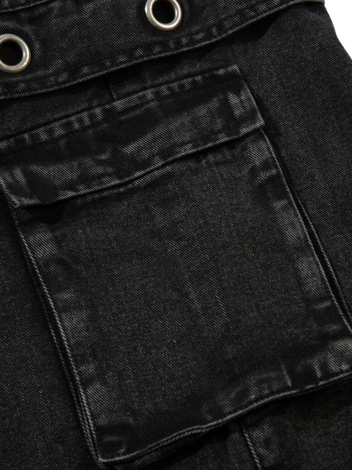 Grommet Design Multi-Pocket Cargo Jeans