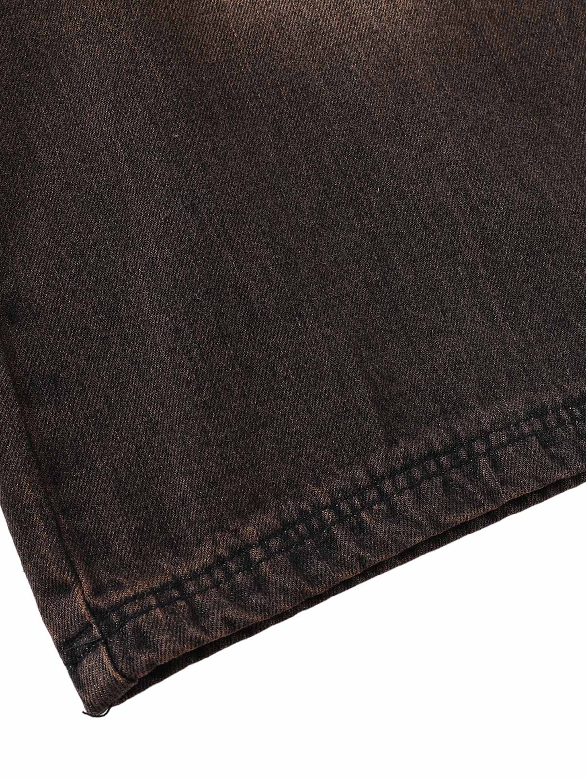 Distressed Washed Denim Cropped Jorts