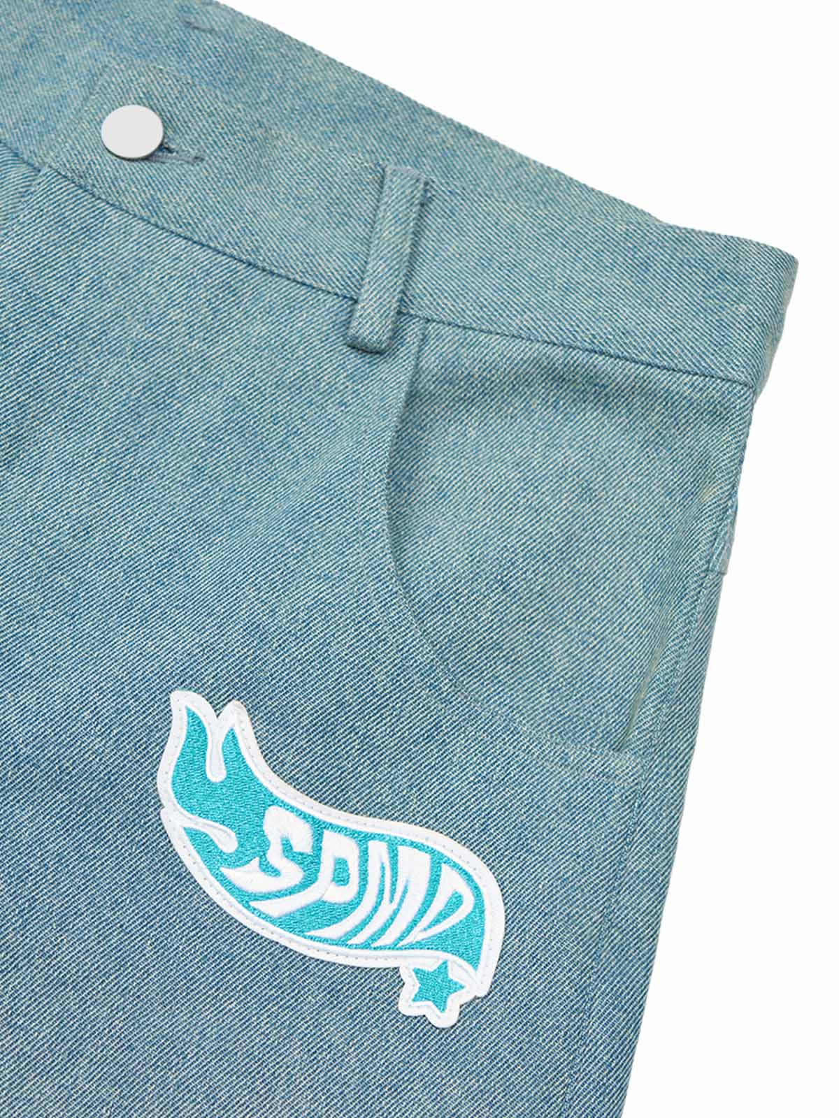 Original Street Embroidered Patch Denim Shorts
