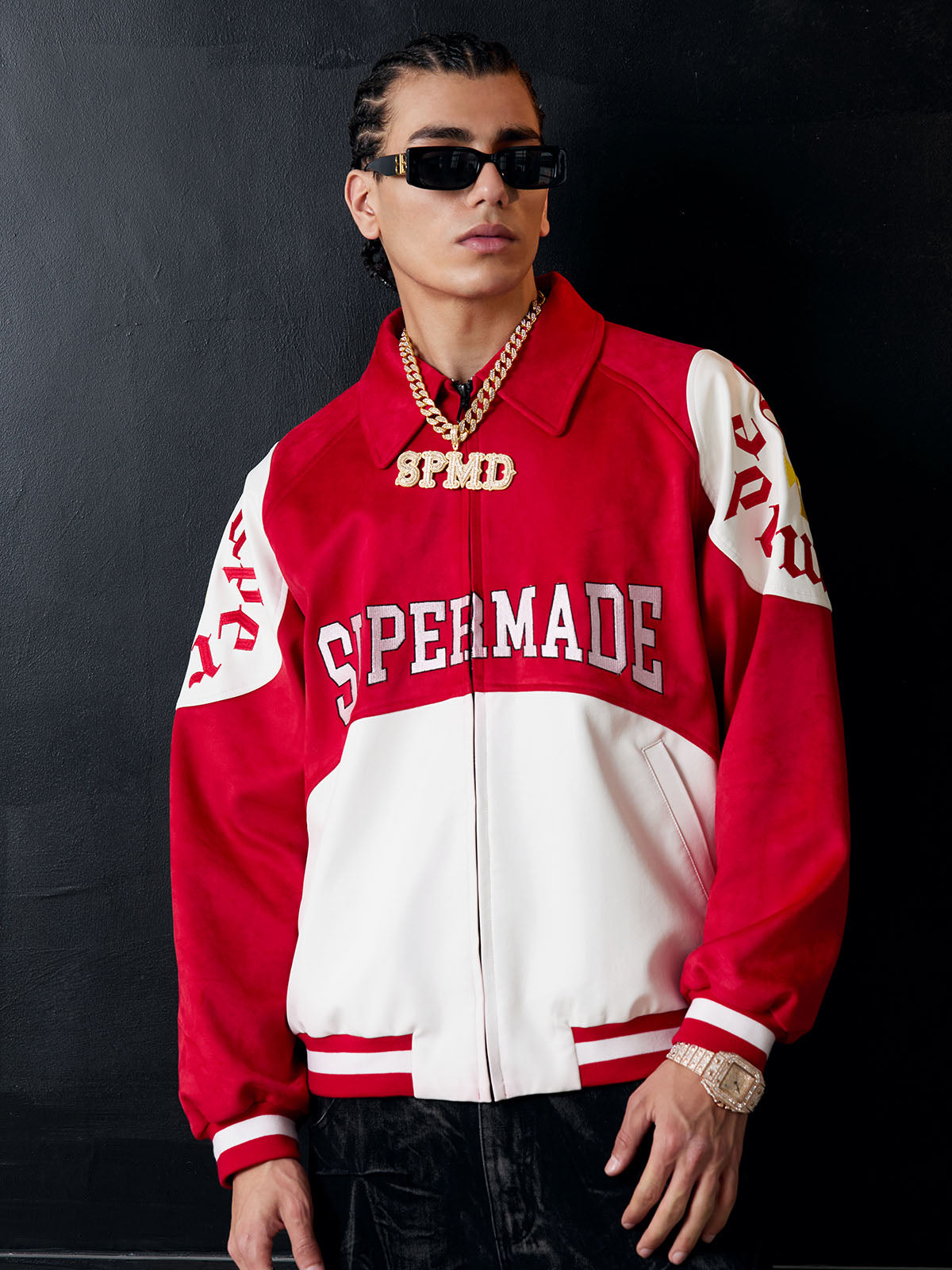 Original Contrast Color Varsity Jacket - 2349