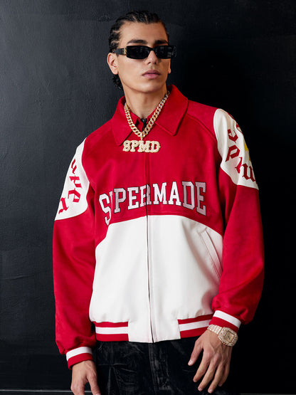 Original Contrast Color Varsity Jacket - 2349