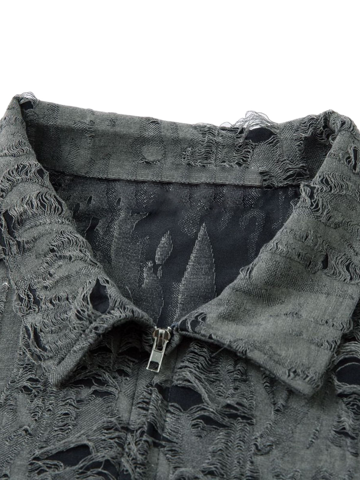 Distressed Ripped Short Sleeve Shirt
