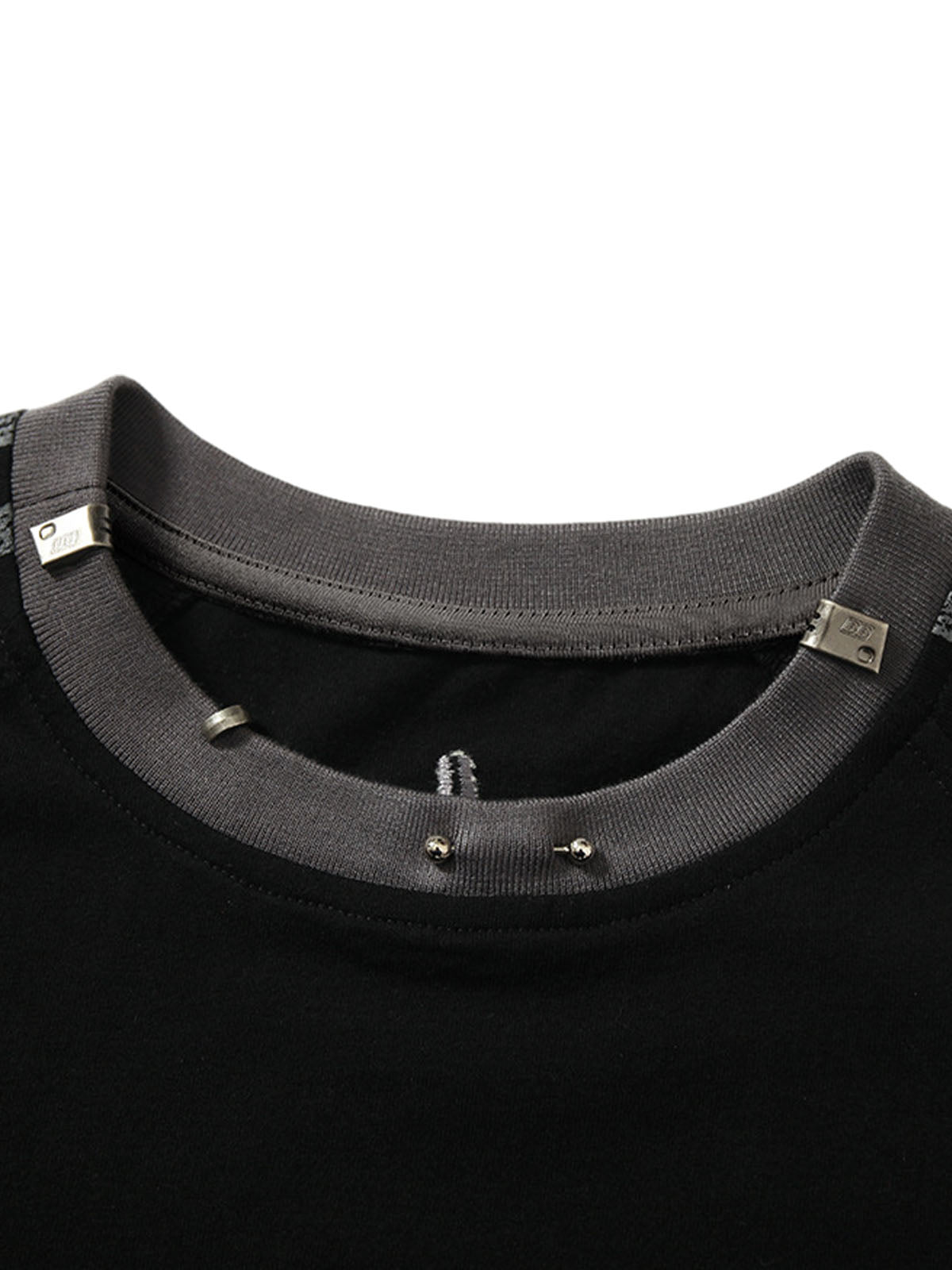 Heavy Washed Street Metal Collar T-shirt