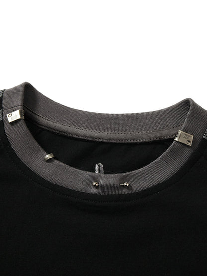 Heavy Washed Street Metal Collar T-shirt