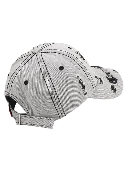 Distressed Letter Embroidery Baseball Cap
