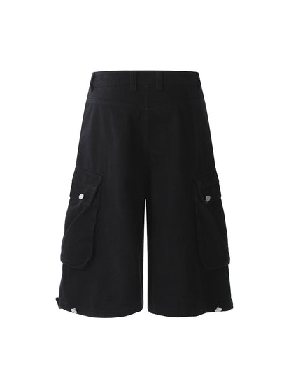 Street Multi-Pocket Pleated Cargo Jorts