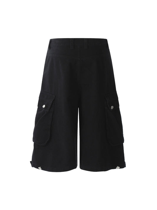 Street Multi-Pocket Pleated Cargo Jorts