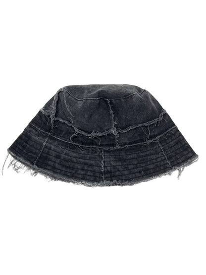Distressed Denim Raw Edge Destroyed Bucket Hat