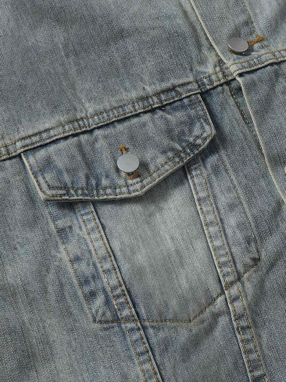 Retro Washed Totem Denim Jacket