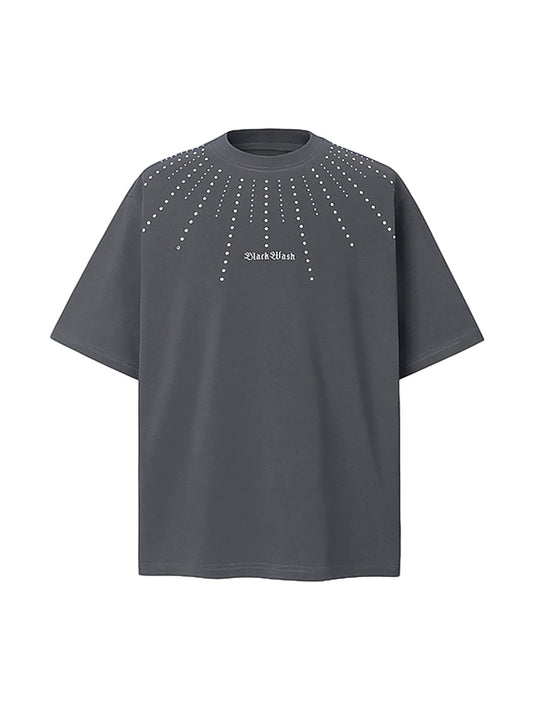 Heavy Rhinestone Short-Sleeve T-shirt