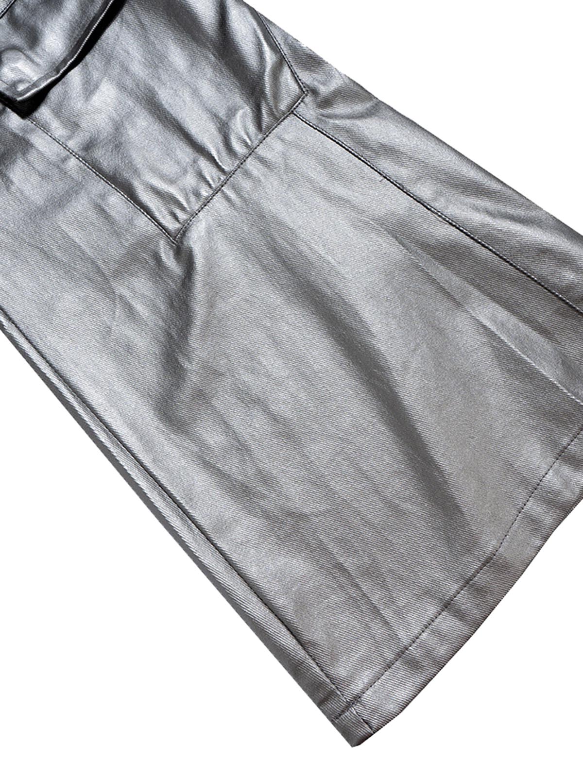 RO Style Matte Coated Leather Baggy Trousers - 2339
