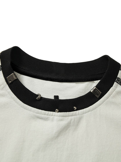 Heavy Washed Street Metal Collar T-shirt