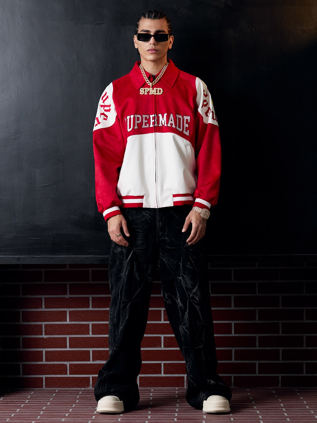 Original Contrast Color Varsity Jacket - 2349