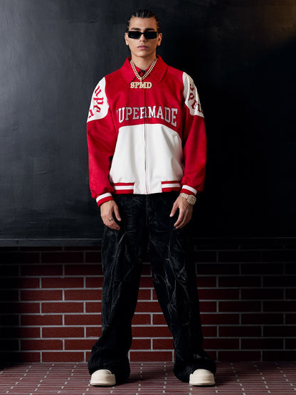 Original Contrast Color Varsity Jacket - 2349