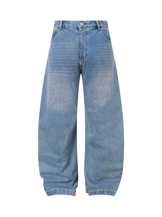 Washed Cleanfit  Barrel Jeans