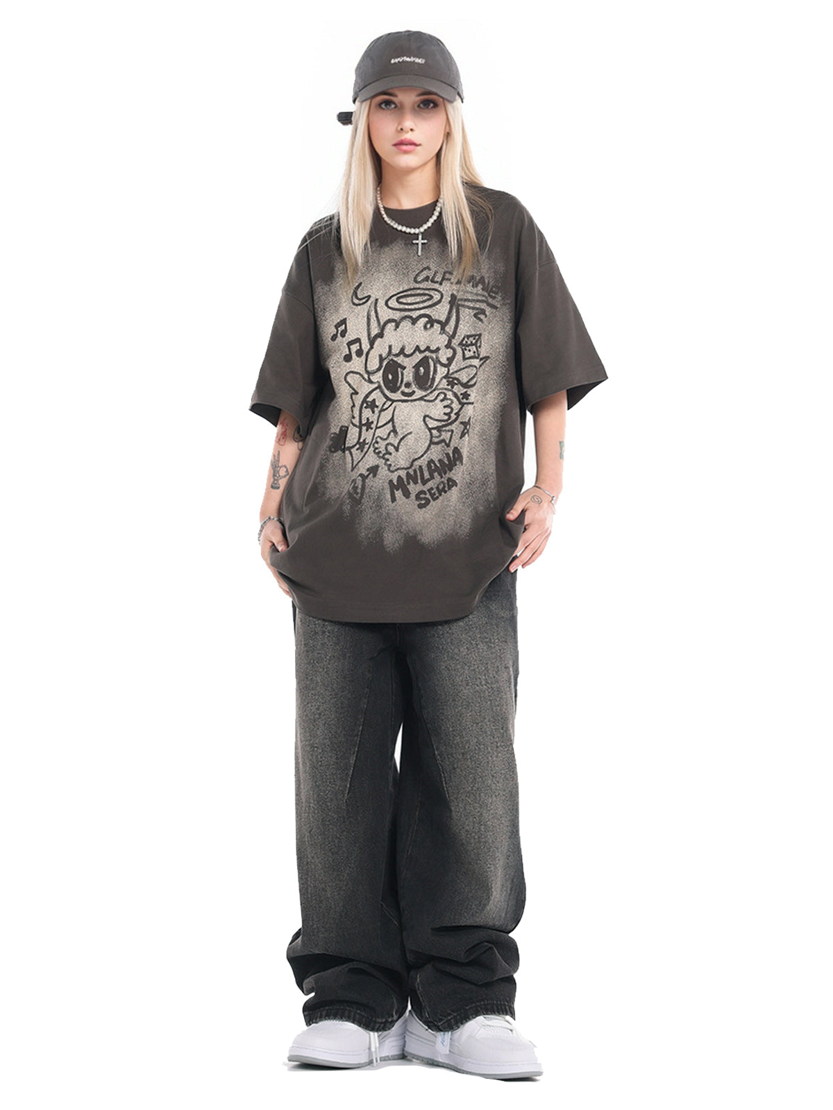 Oversized Angel Graphic T-Shirt