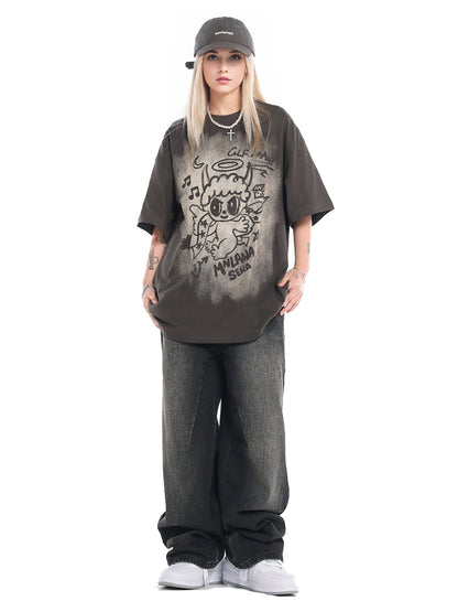 Oversized Angel Graphic T-Shirt