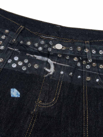 Print RO Style Baggy Jeans