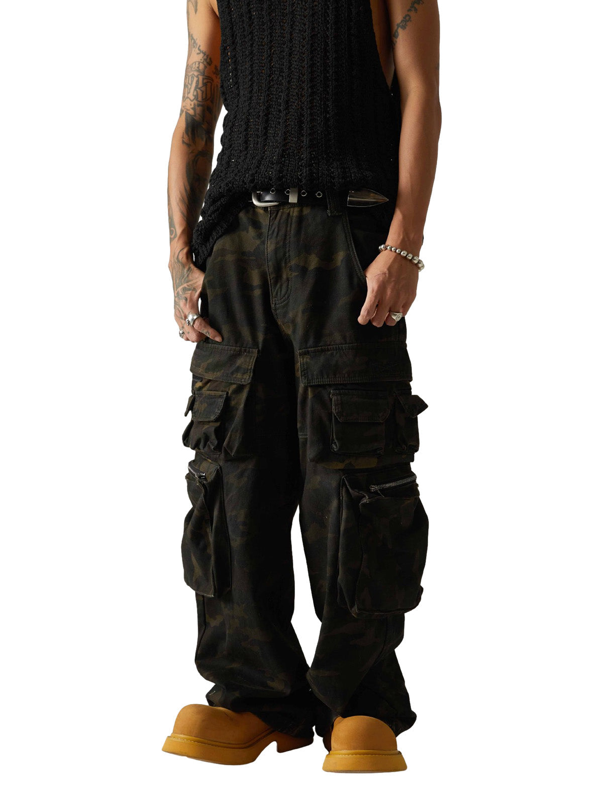 Wasteland Style Camouflage Baggy Cargo Pants - 2384
