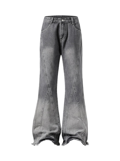 Washed Gradient Flared Jeans
