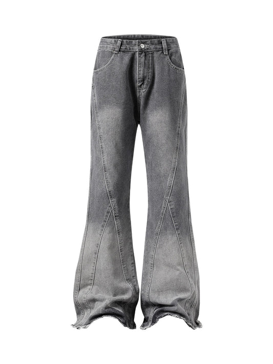 Washed Gradient Flared Jeans